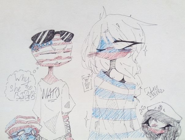 Countryhumans Россия и США fem