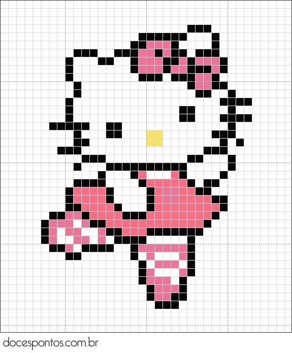 Hello kitty по клеточкам маленькие