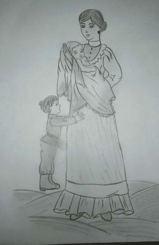 Рисунок ко Дню матери казачки