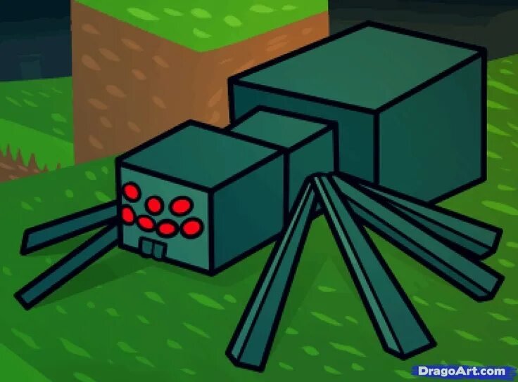 Паук из МАЙНКРАФТА рисунок