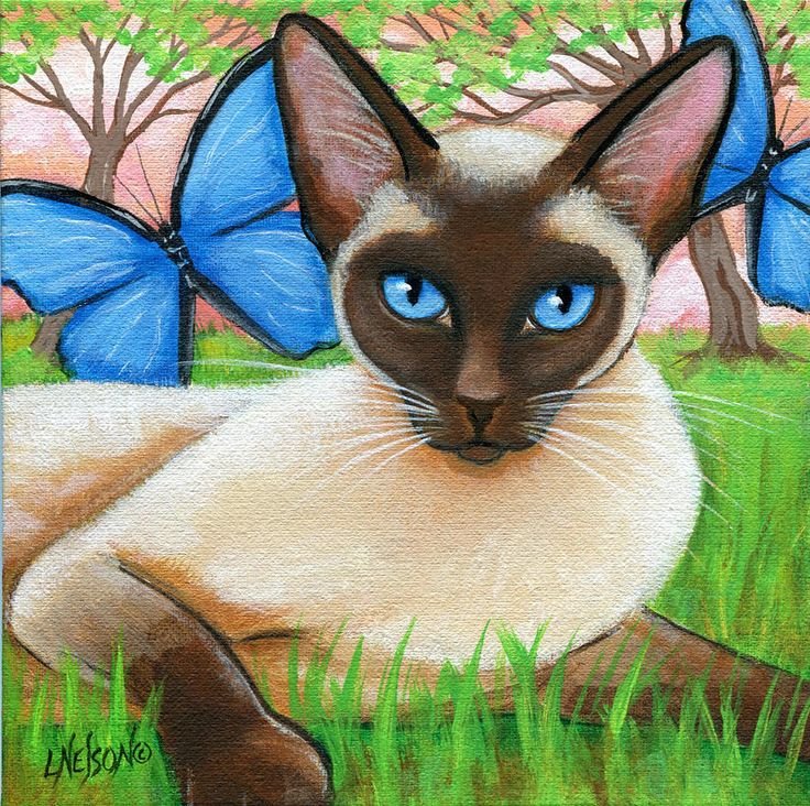 Мультяшные сиамские кошки