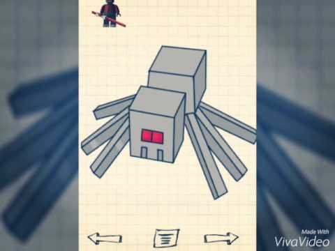 Нарисовать паука из МАЙНКРАФТА