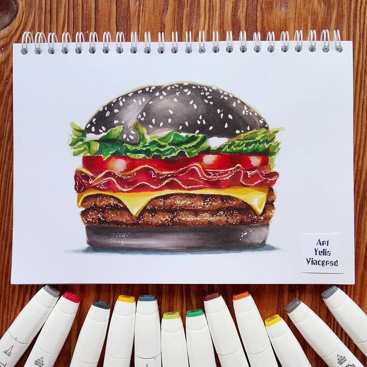 Рисунки для скетчбука еда
