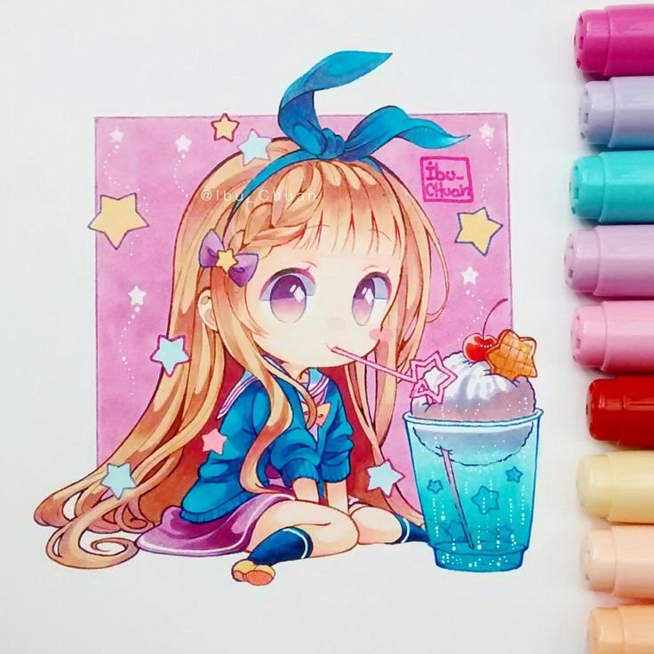 Аниме фломастерами