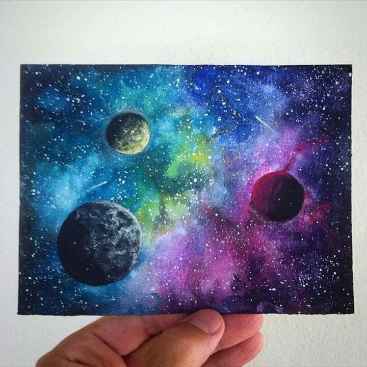 Космос красками для детей