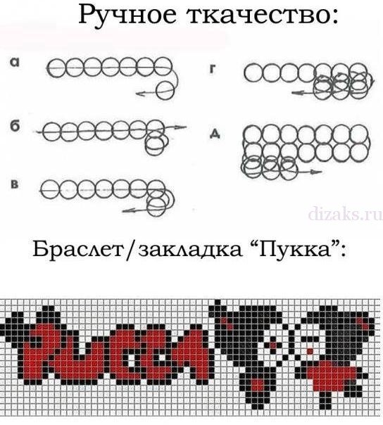 Схемы браслетов из бисера ручное Ткачество