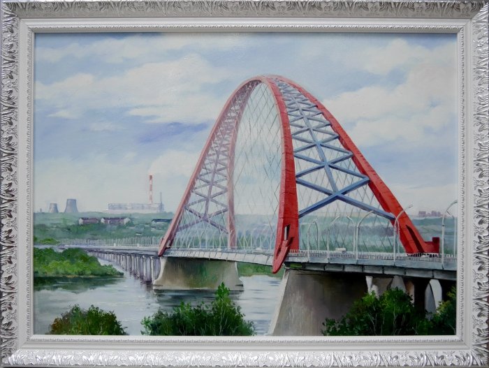 Бугринский мост Новосибирск рисунок