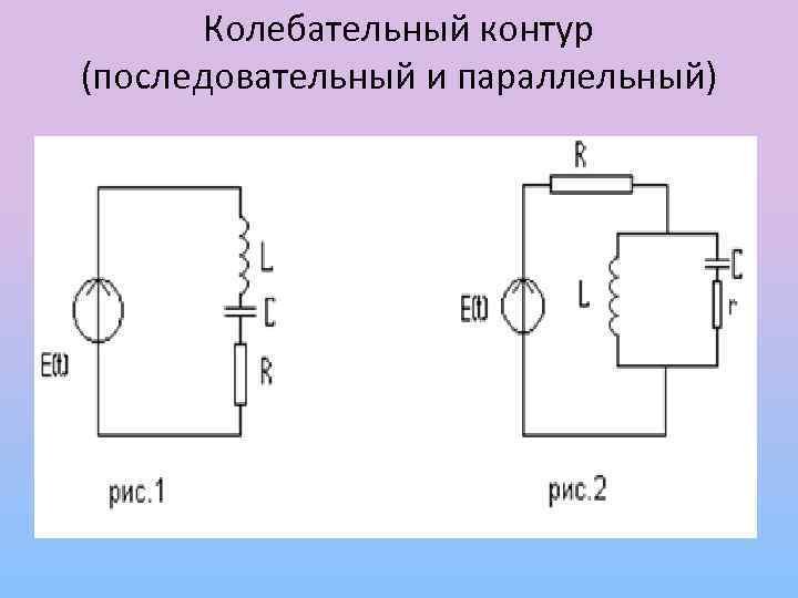 Параллельный колебательный контур, схема включения,