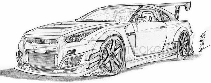 Раскраска Ниссан Скайлайн GTR r34