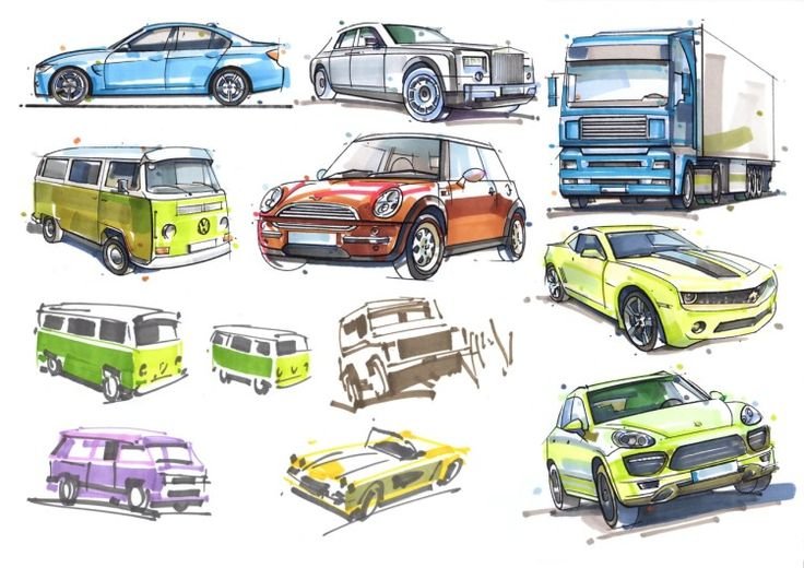 Дизайнерские рисунки автомобилей