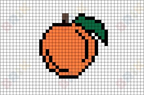 Рисование по клеточкам персик