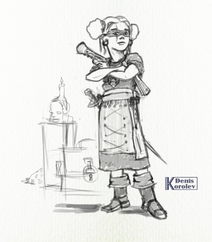 Рисунок разбойницы из сказки Снежная Королева