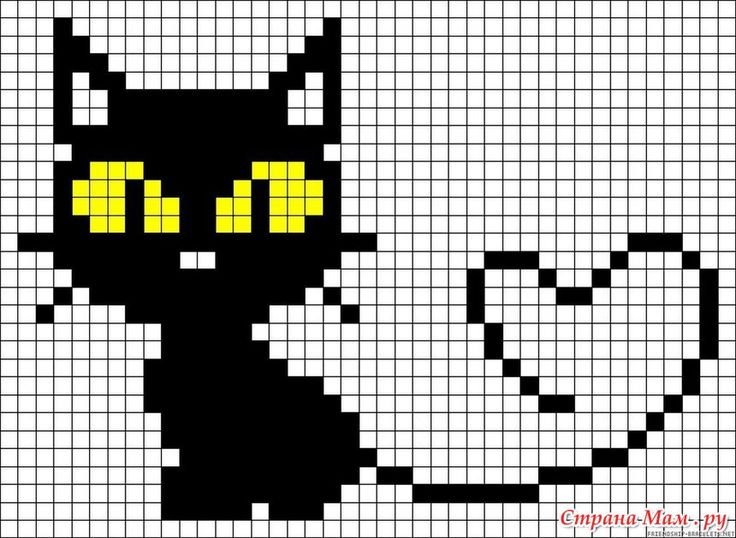 Красивые легкие по клеточкам котики