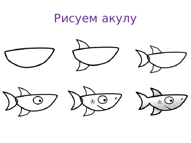 Поэтапное рисование рыбы