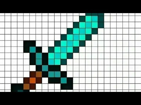 Меч из МАЙНКРАФТА по клеточкам