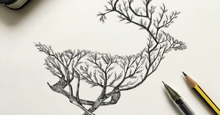 Рисунок из веток