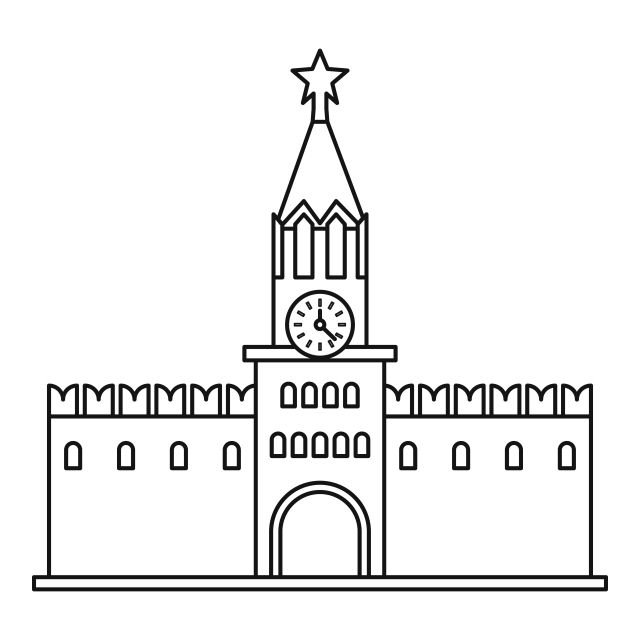 Спасская башня Кремля рисование