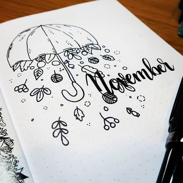 Идеи для рисунков в блокнот ноябрь