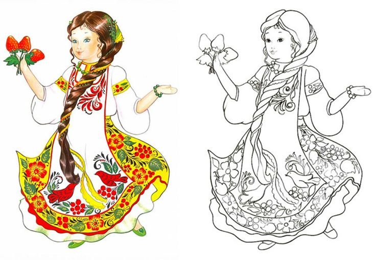 Хохлома раскраска