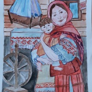 Рисунок ко Дню матери казачки