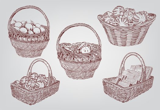 Корзина для цветов рисунок