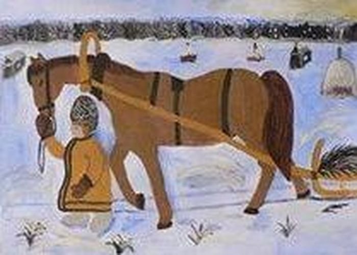 Рисунок к произведению крестьянские дети Некрасов