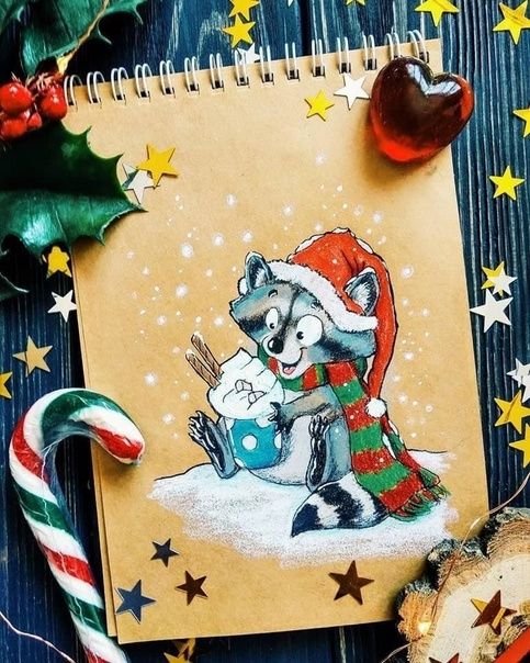 Новогодняя открытка рисунок