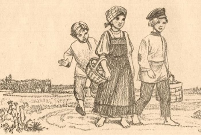 Рисунок к стихотворению Некрасова крестьянские дети