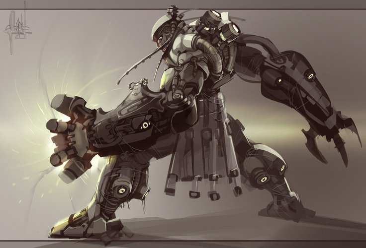 Боевой мех Sci Fi Art