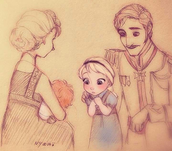 Эльза и Анна рисунок