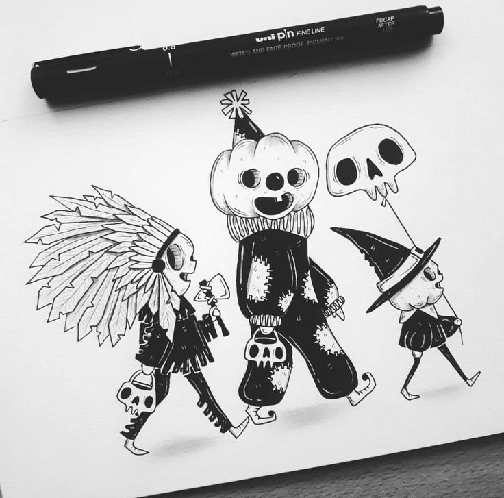 Идеи для рисования в скетчбуке на Хэллоуин