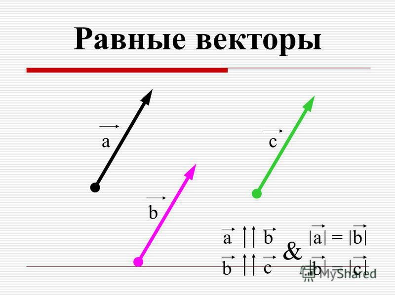 Определение равных векторов