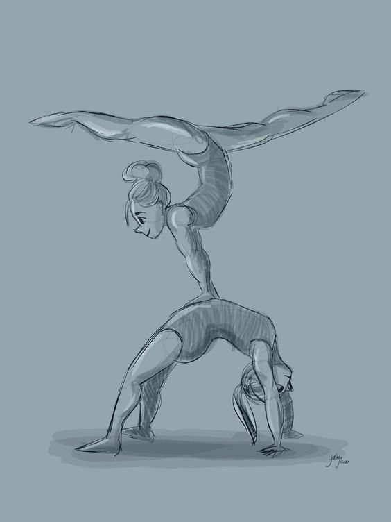 Рисунок гимнастки для срисовки