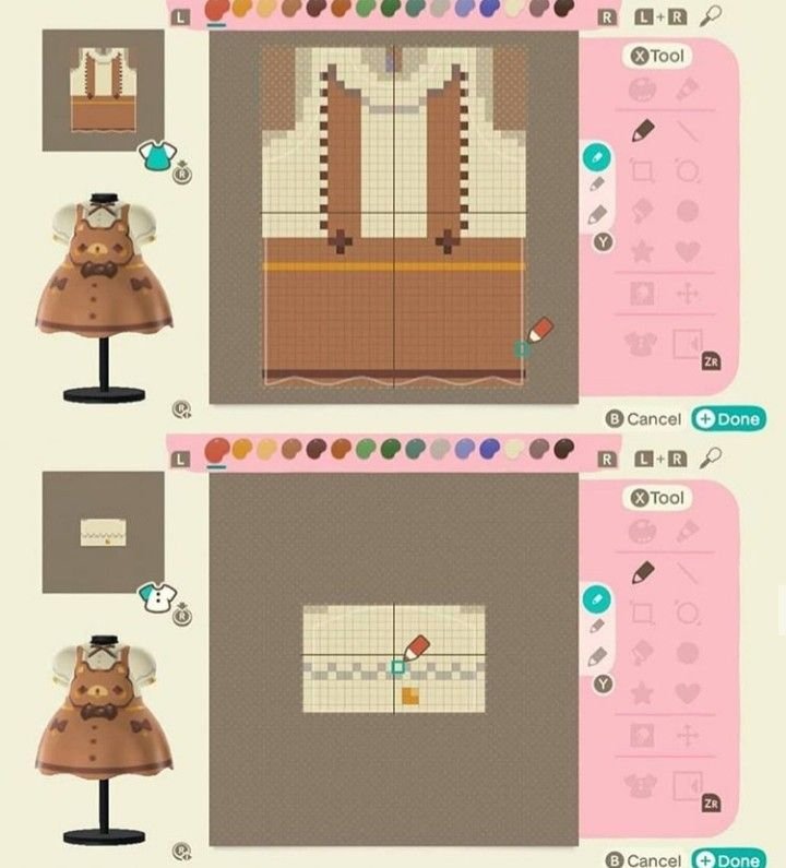 Одежда animal Crossing New Horizons схема