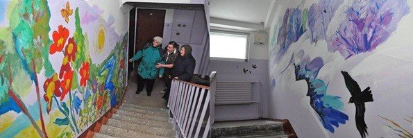 Разрисовать стены в подъезде