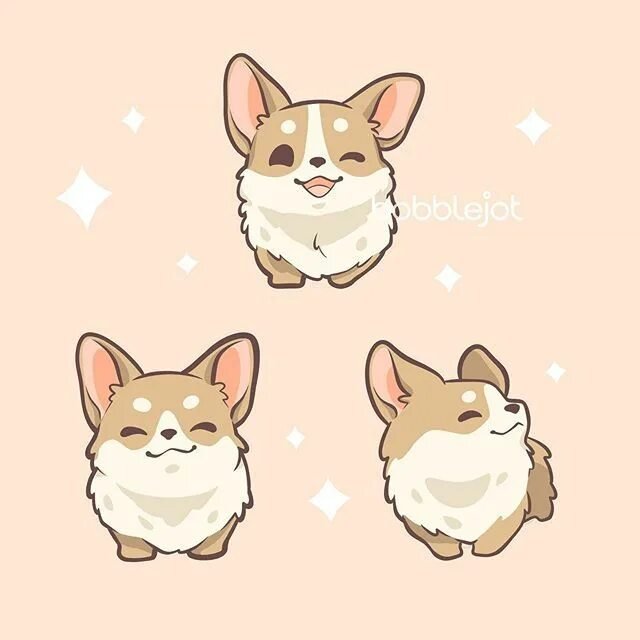 Корги рисуночек миленький