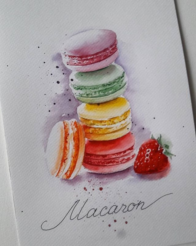 Макароны акварелью