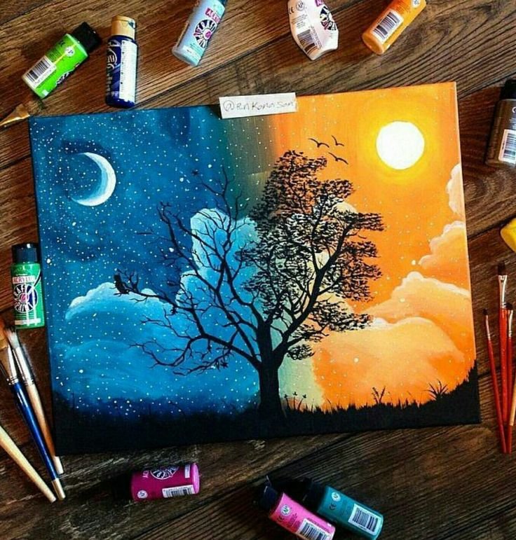 Рисунки красками