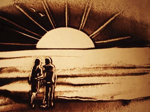 Рисование песком