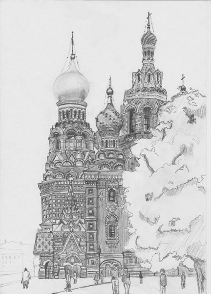Храм Спаса-на-крови Санкт-Петербург рисунок