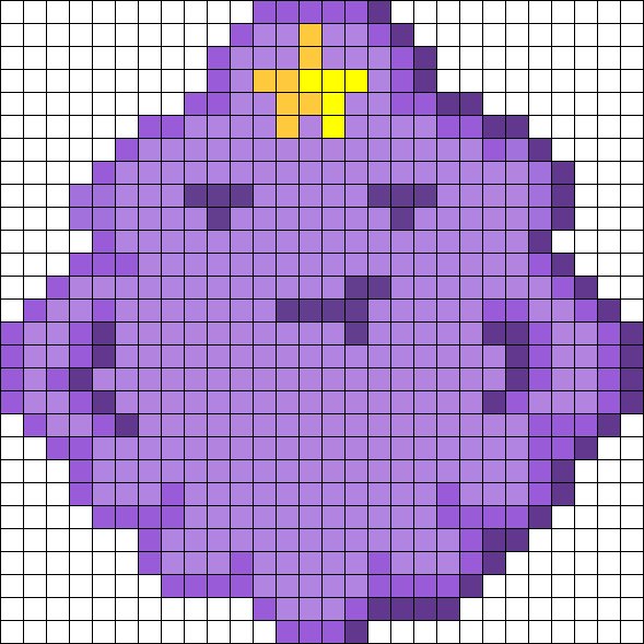 Рисунки по клеточкам сиреневые