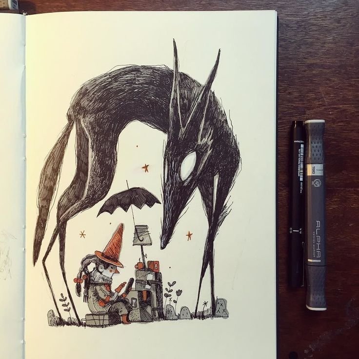 Рисунки животных для скетчбука