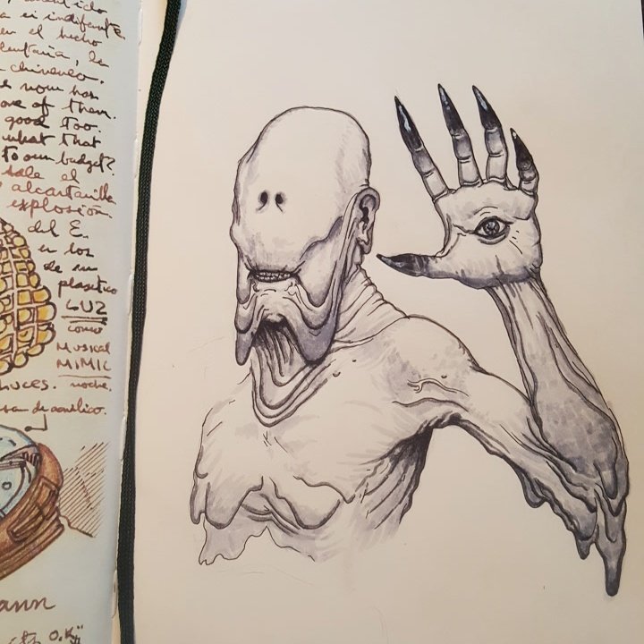Рисунки монстров в скетчбуке