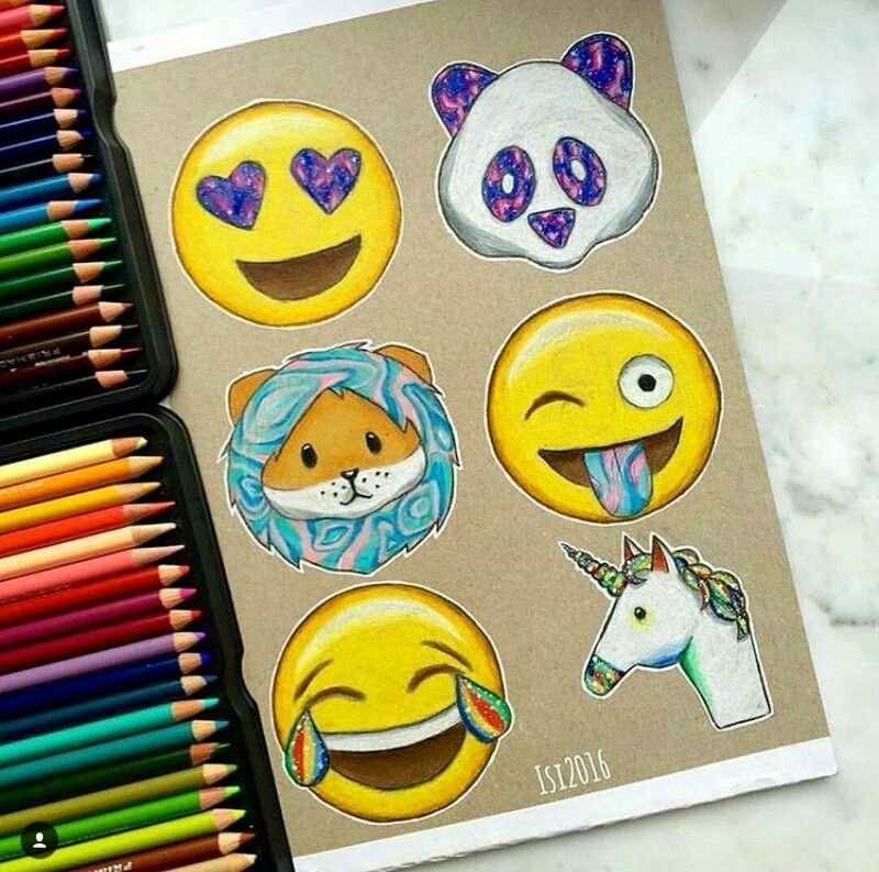 Рисунки смайлики для срисовки