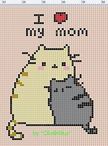 Рисование по клеткам коты