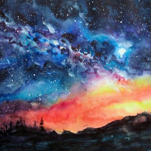 Космос гуашью