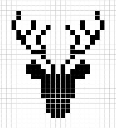 Рисунок оленя по клеткам