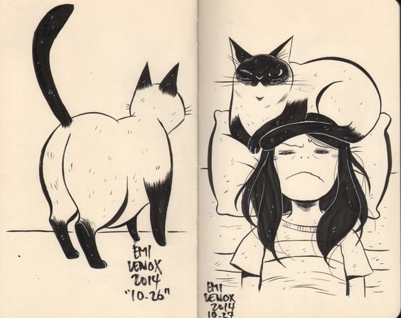 Коты скетчи