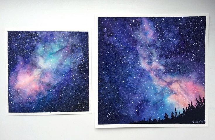 Космос рисунок гуашью