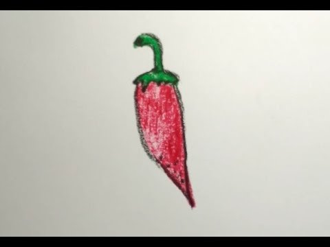 Перчик Чили рисунок для срисовки